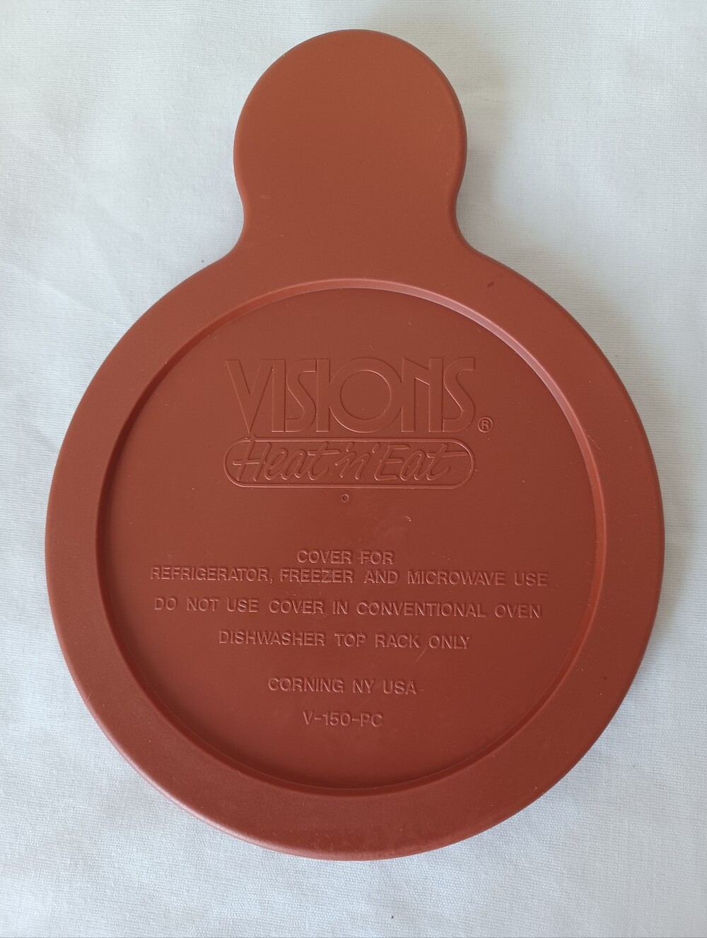 Vintage Corningware Visions Heat 'N' Eat Lid V-150-PC for Grab It Soup Bowl